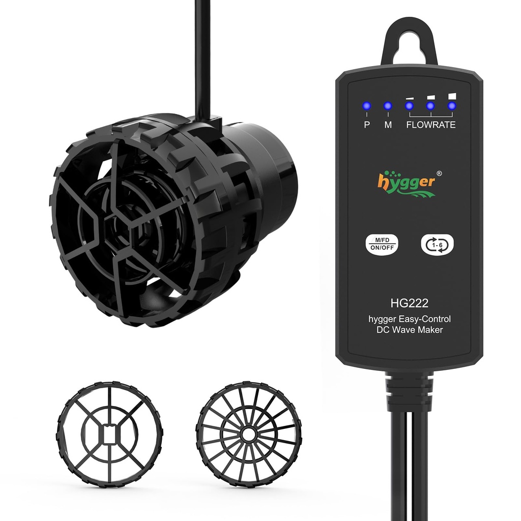 hygger Aquarium Wave Maker 9W Fish Tank Wave-Maker Mini, 2500L/H, 3 Modes, 6 Adjustable Rate