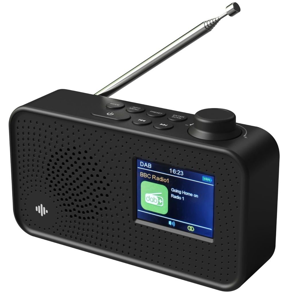 DAB Radio Portable, DAB Plus/DAB Radio, FM Radio, Small Radio, XL Large LCD Display Portable