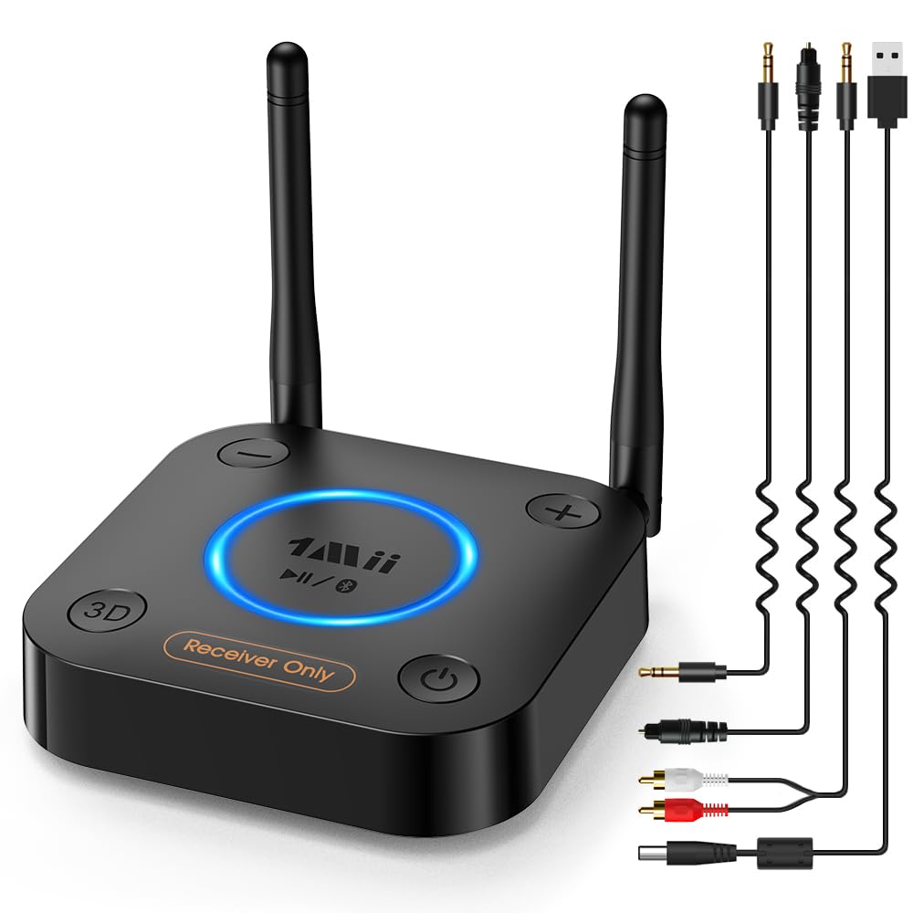 [Upgraded] 1Mii B06Pro Long Range Bluetooth 5.3 Receiver with Volume Control, aptX HD Wireless