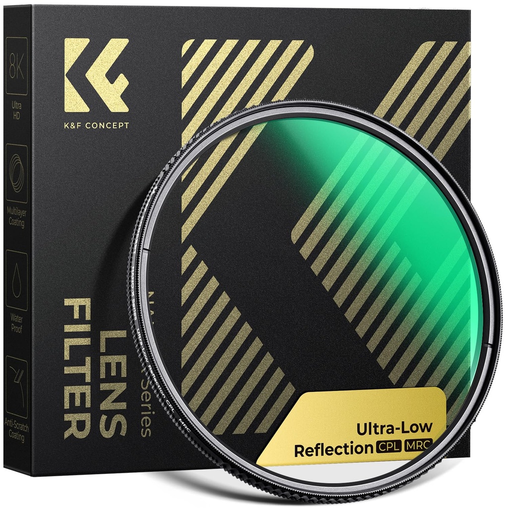 K&F CONCEPT 58mm Polarising Filter Ultra Low Reflection Circular Polarizing CPL, Ultra 