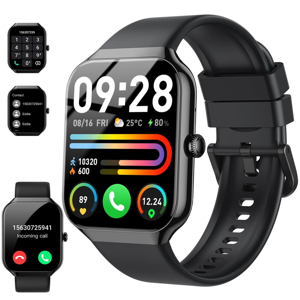 Smart Watch for Men Women Answer/Make Calls, 1.96" Fitness Watch, Fitness Tracker with Hear