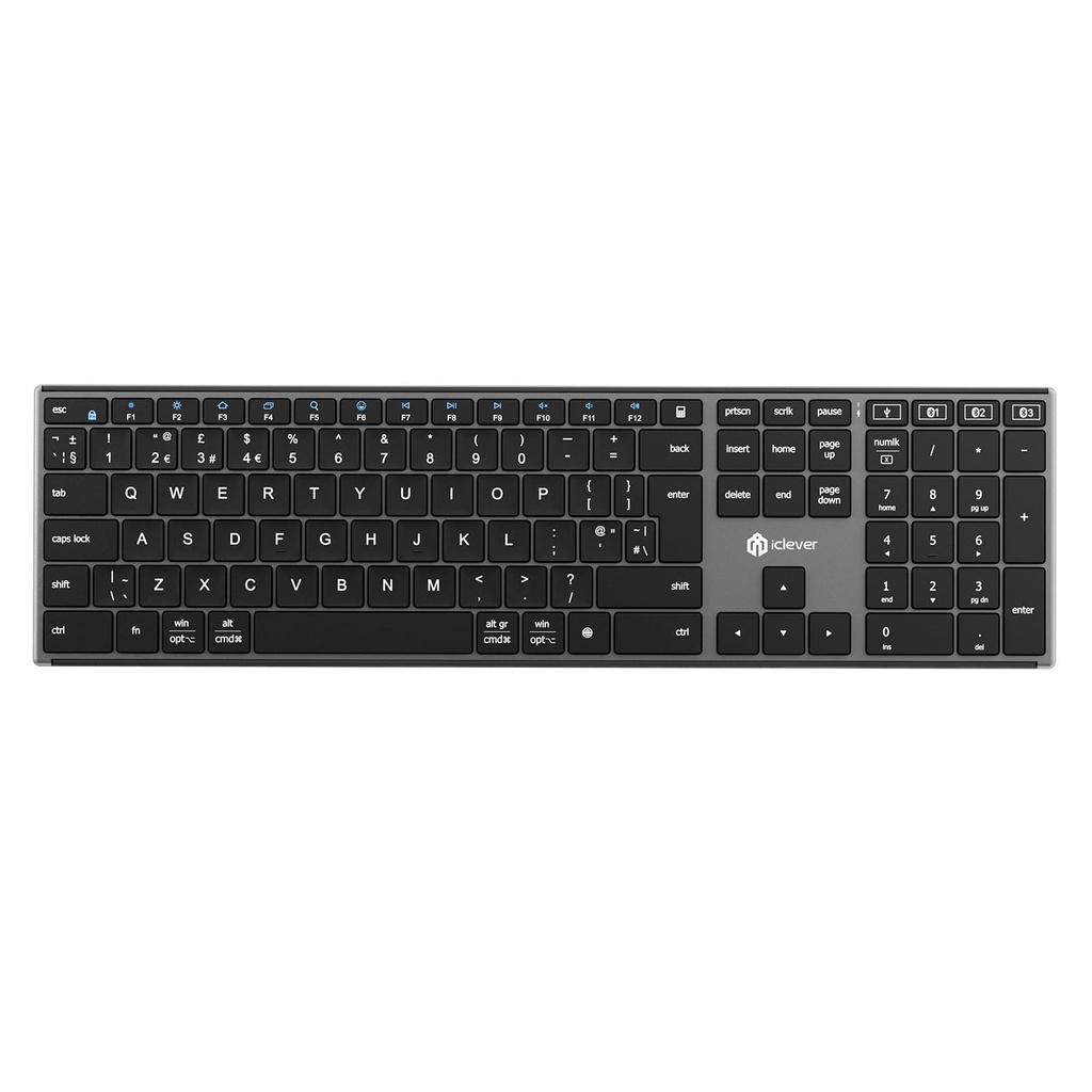 iClever DK06 Bluetooth Keyboard, 4 Device Multi-Device Connection, Full-Size Wireless Keybo