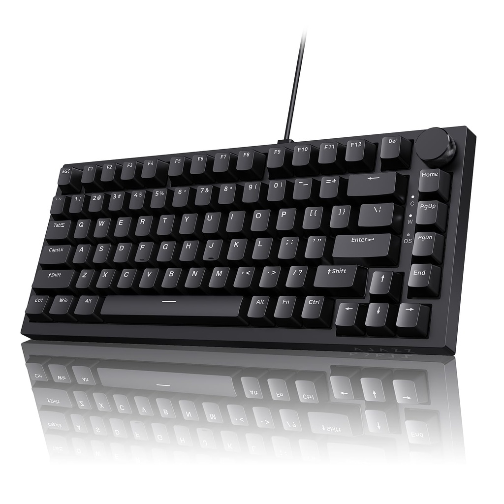 AJAZZ AK820 Wired Mechanical Keyboard, 75% QWERTY Layout 82-Key Hot-Swappable Gaming Keyboard