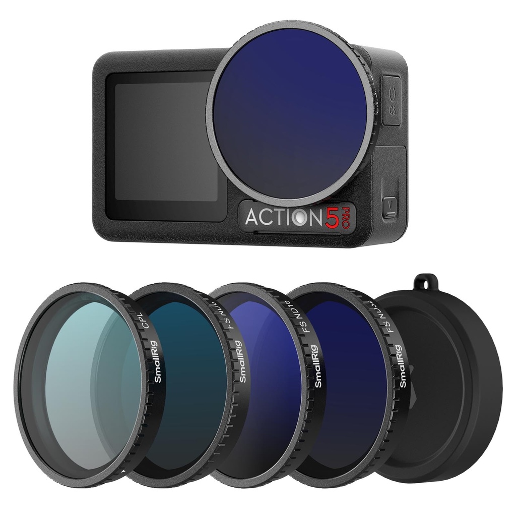 SMALLRIG ND Filter Kit for DJI Osmo Action 5 Pro/Action 4, 5 Pack CPL FS ND8 ND16 ND32