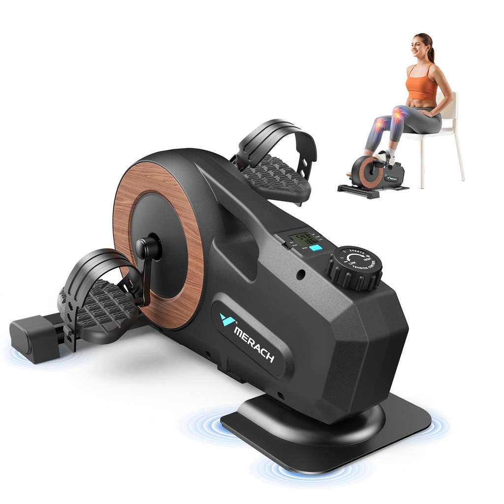MERACH Under Desk Bike Elliptical Machine for Home, Pedal Exerciser 