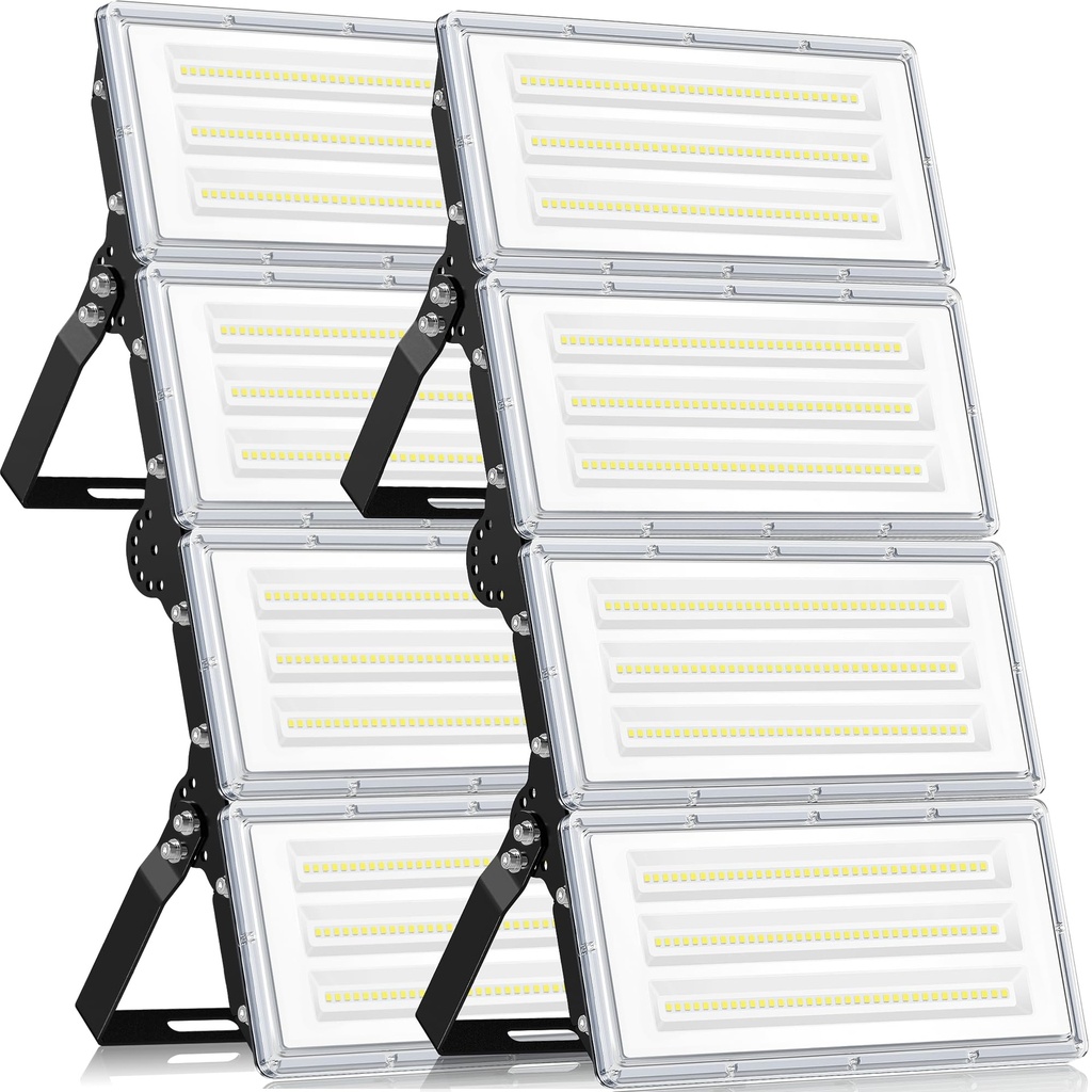 TASINUO LED Floodlight Outdoor 400W 2 Pack, 4 in 1 LED Flood Light 40000LM 7000K Super Bright