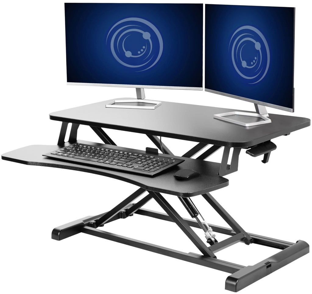 VIVO Standing 81 cm Desk Converter, Height Adjustable Riser, Sit to Stand Dual Monitor 