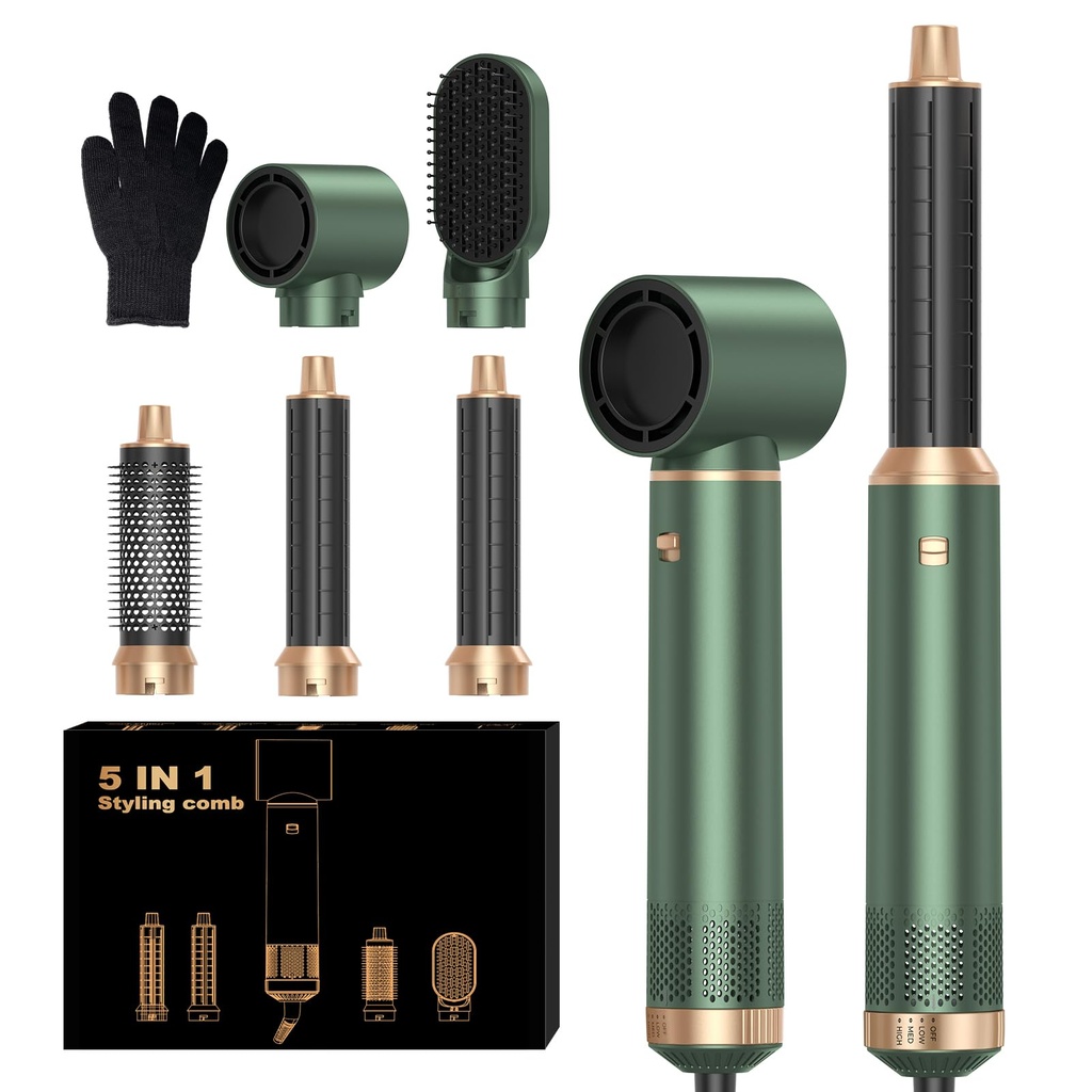 OKWRAP 5 in 1 Hair Styler, Airbrush 5 in 1 Hairstyler, Air Styler 5 in 1, Air Brush