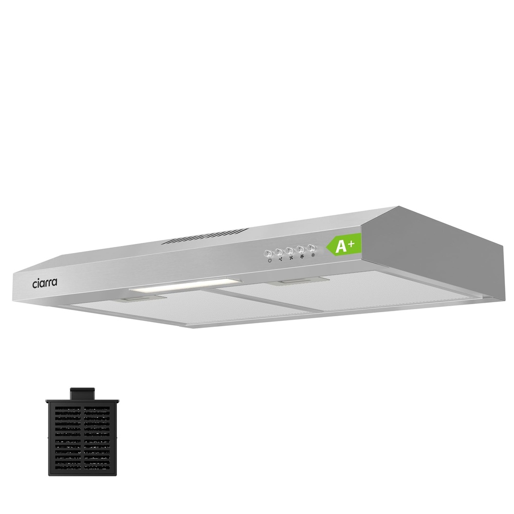 CIARRA AWS6903D 60cm Visor Cooker Hood Undercabinet Hoods Wall Mounted Kitchen Extractor Fa