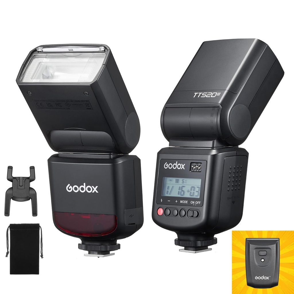 GODOX TT520 III Universal Camera Flash Speedlite,with Wireless Trigger GN33 433MHz 