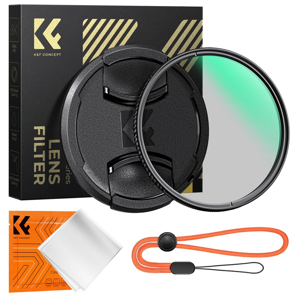 K&F CONCEPT 72MM Polarising Filter Circular Polarizing CPL, 28 Layer Super Slim Polarizer Fi