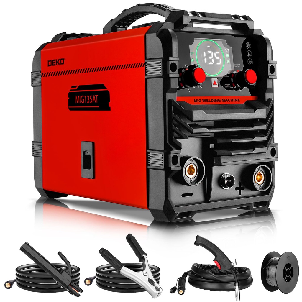 MIG Welder 135Amp: DEKO 220V MIG/Lift TIG/Stick 3-in-1 Welding Machine IGBT Inverter Portab