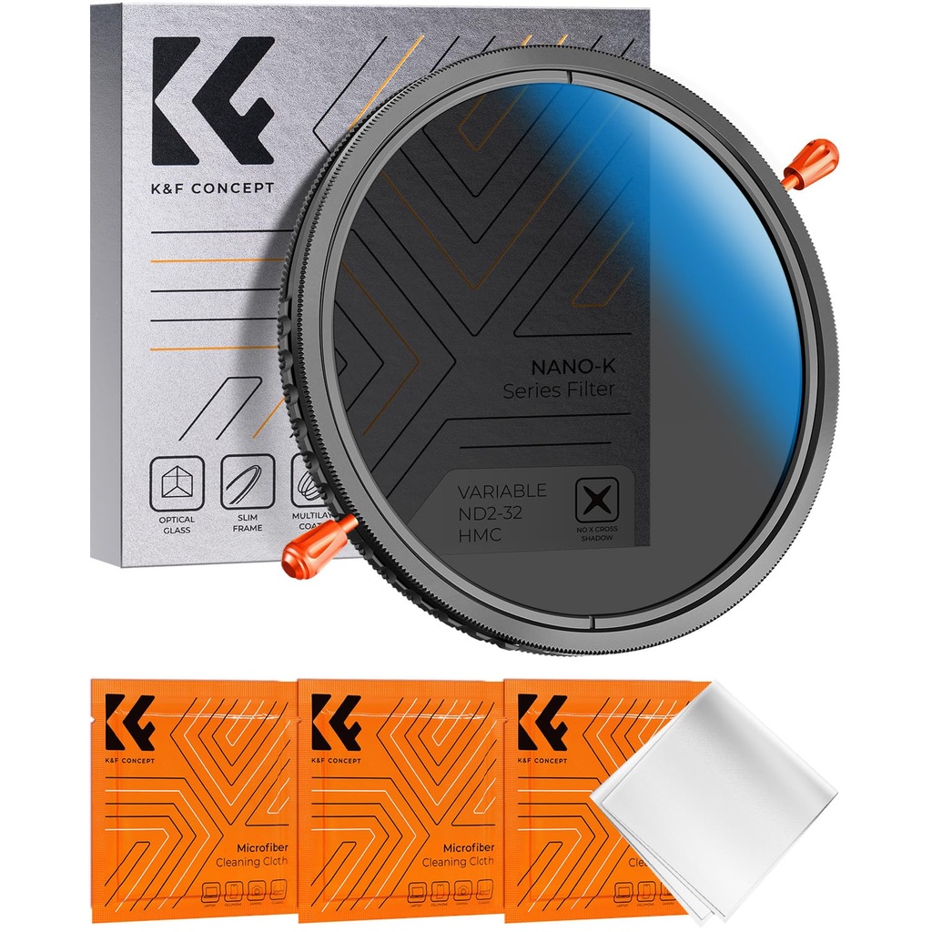 K&F CONCEPT 2 in 1 49mm Variable ND2-32&CPL Filter, NO X Cross, HD Optical Glass Waterproof