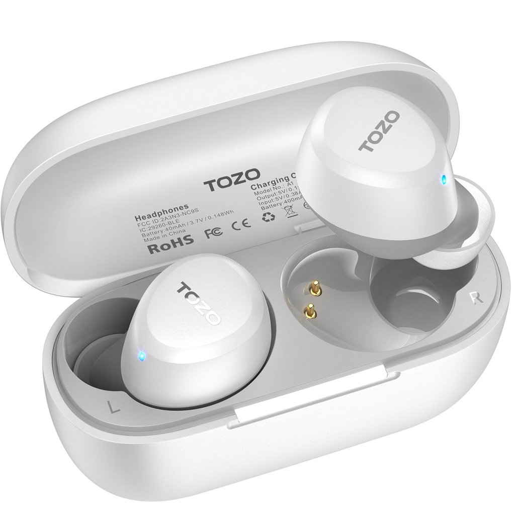 TOZO A1 Wireless Earbuds, Bluetooth 5.3 Earphones, Support APP EQ Setting, 32H Long Playtime