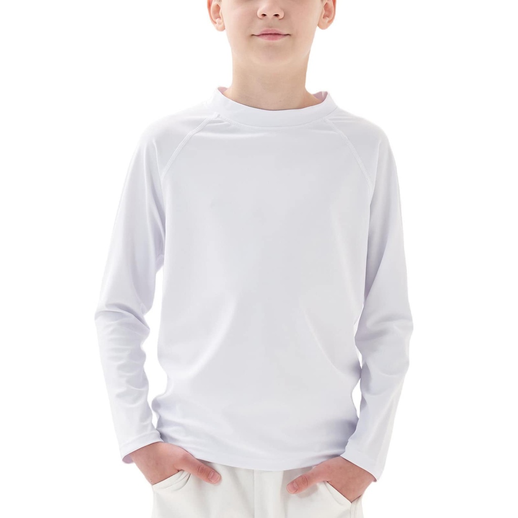 Boys Rash Vest Long Sleeve UPF 50+ Kids Sun Protection Swimwear Quick Dry Rash Guard Blue,
