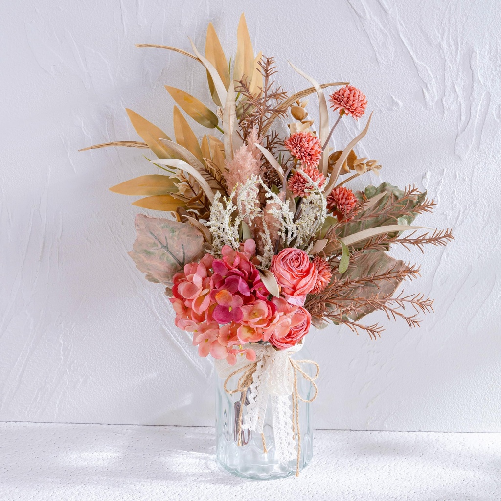 Yorkmills Fake Flowers Artificial Sunflowers with Vase, Faux Silk Carnation,Daisy Flowers f