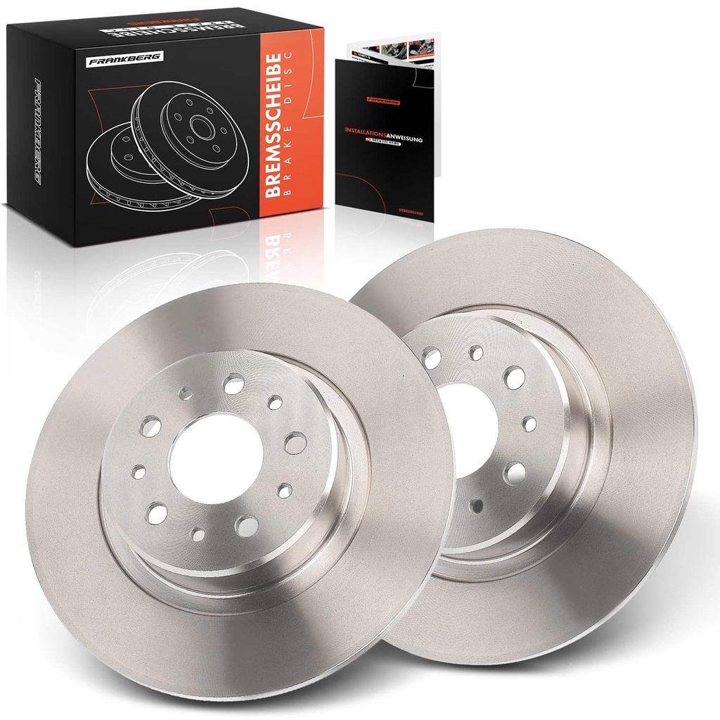 Frankberg Brake Disc Set incl. 2x Discs Rear Solid ÃƒÂ˜276mm Compatible with GT 937 156 Spo