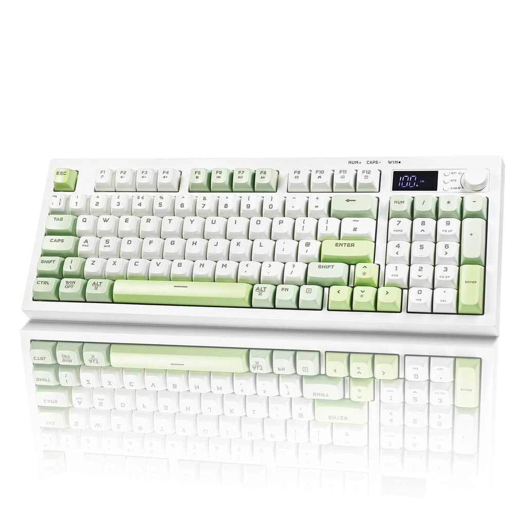 Bangsanth Wireless Keyboard, Quiet Keyboard for Work, Tri-mode BT5.0/2.4GHz/USB-C, RGB Back