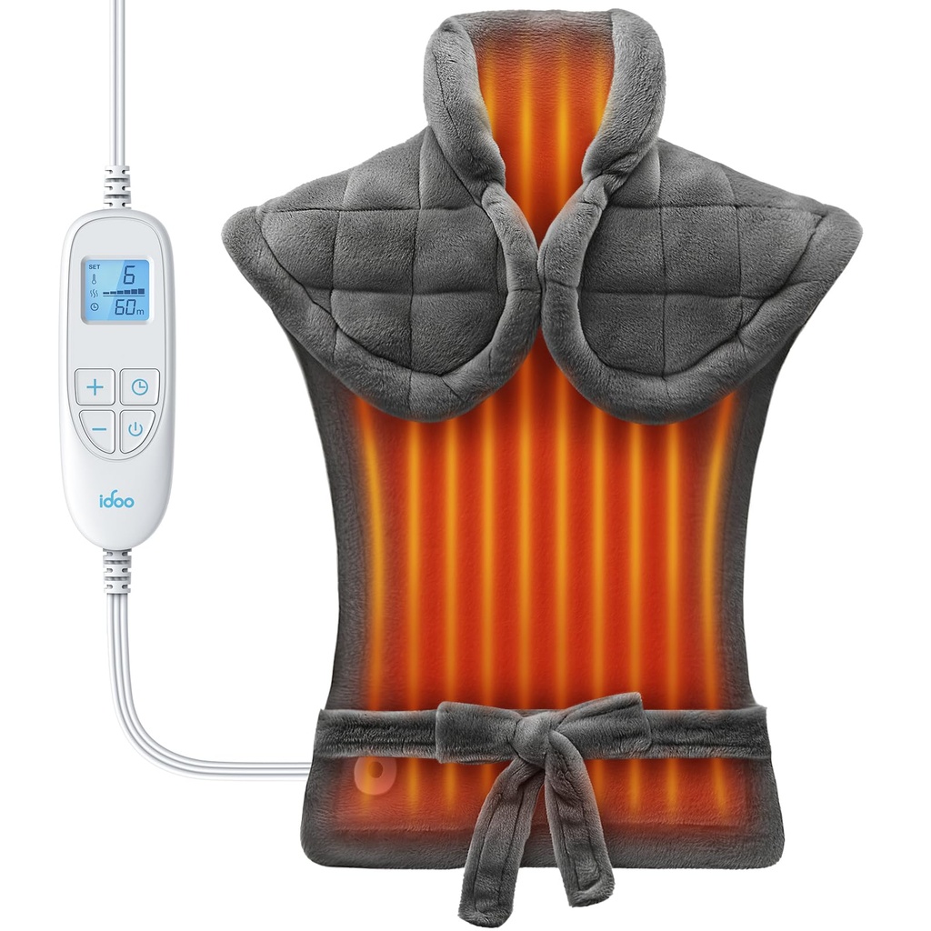 iDOO Heat Pad for Back Pain Relief, Fathers Day Dad Gifts for Men, Weighted Electric Heating