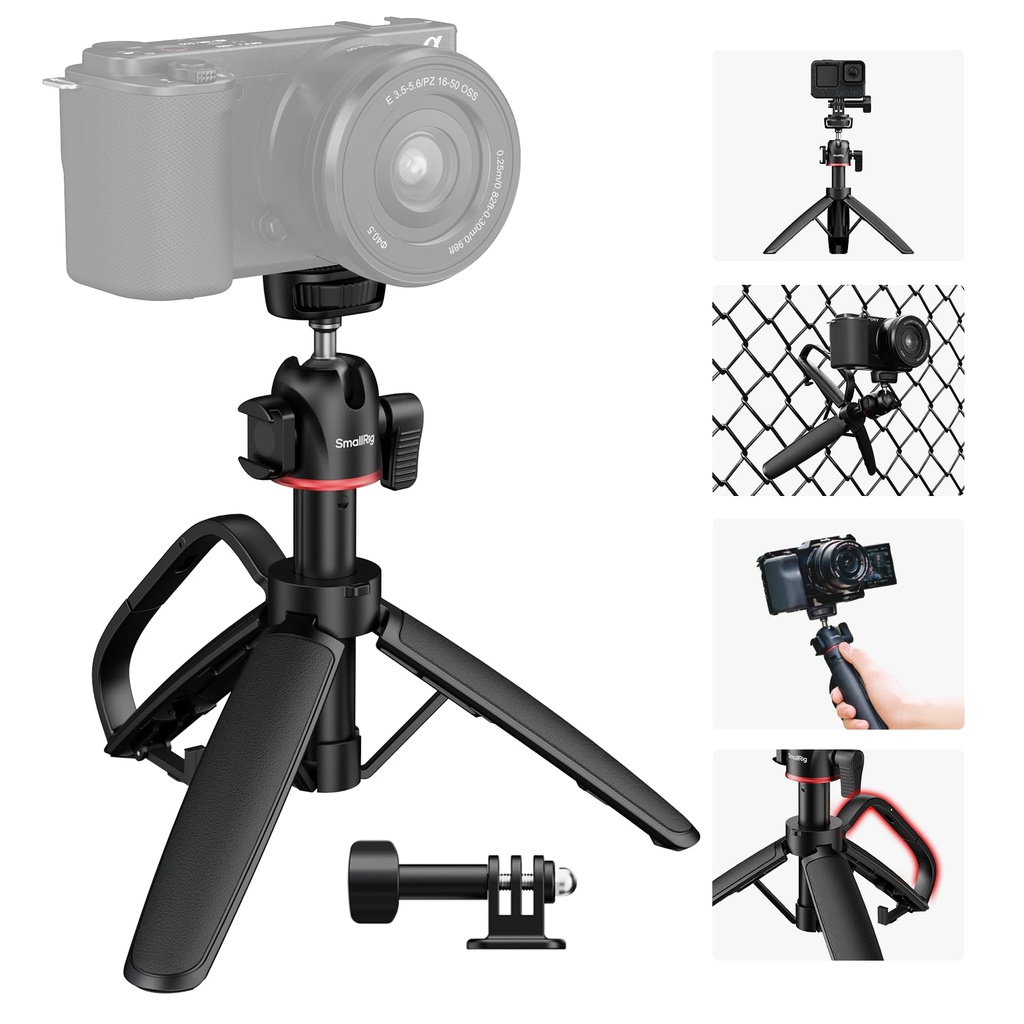 SMALLRIG Portable Mini Desktop Tripod, Tabletop Tripod in Carabiner Shape with 360Ã‚Â° Ball