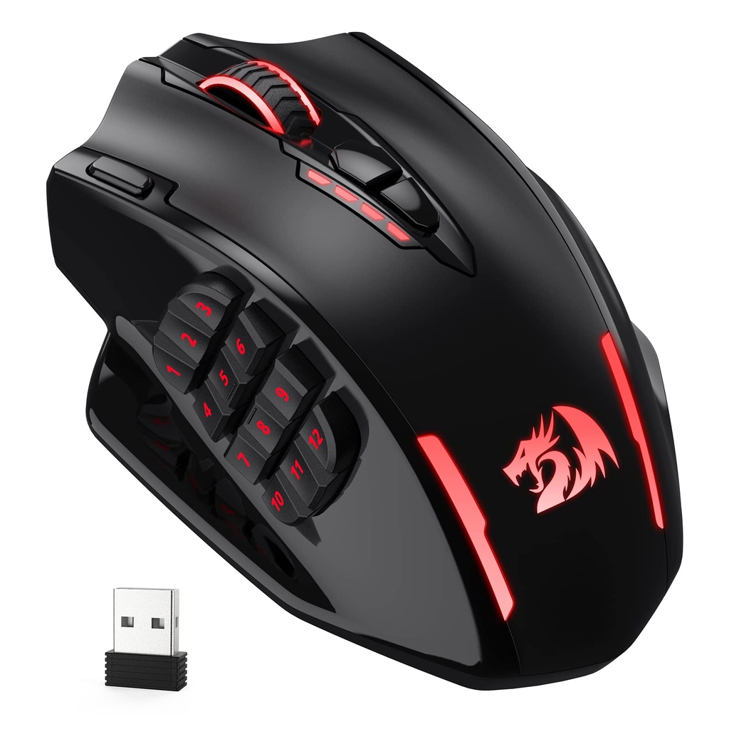 Redragon M913 Impact Elite Wireless Gaming Mouse, 16000 DPI Wired/Wireless RGB Mouse with 1