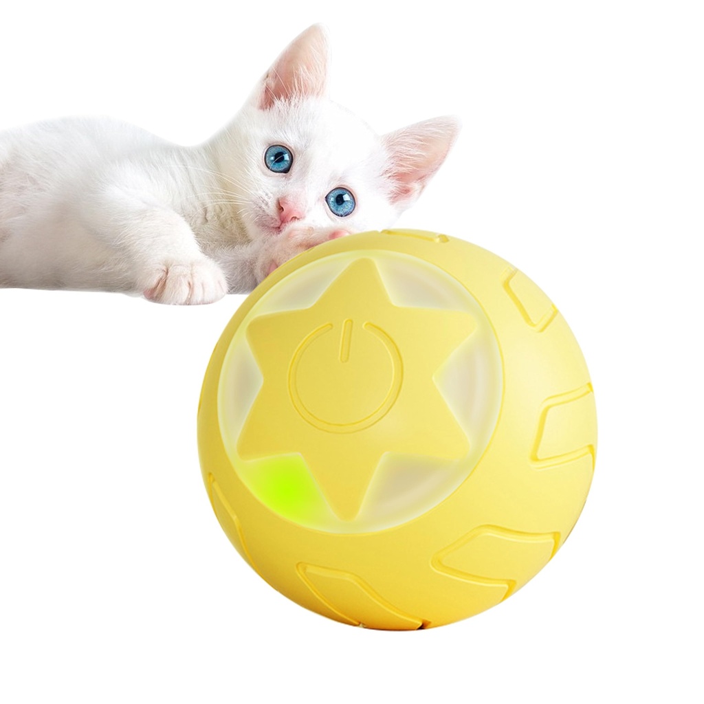 ZALBYUY Interactive Cat Ball Toy, Intelligent Cat Toys with LED Lights, Automatic Moving Ro