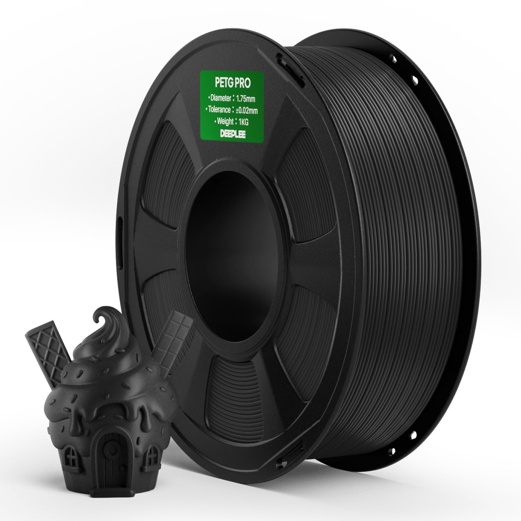 DEEPLEE PETG Pro Filament Grey 1kg, 1.75mm PETG 3D Printer Filaments Enhanced Toughness and
