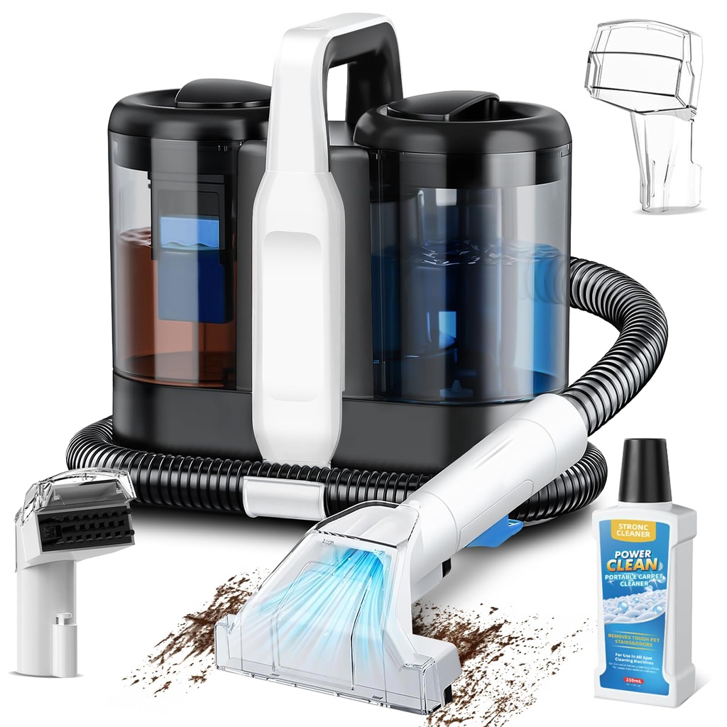 Carpet Cleaner, Portable Spot Cleaner 600W, Pro 18Kpa Upholstery Cleaner to Remove Spills &
