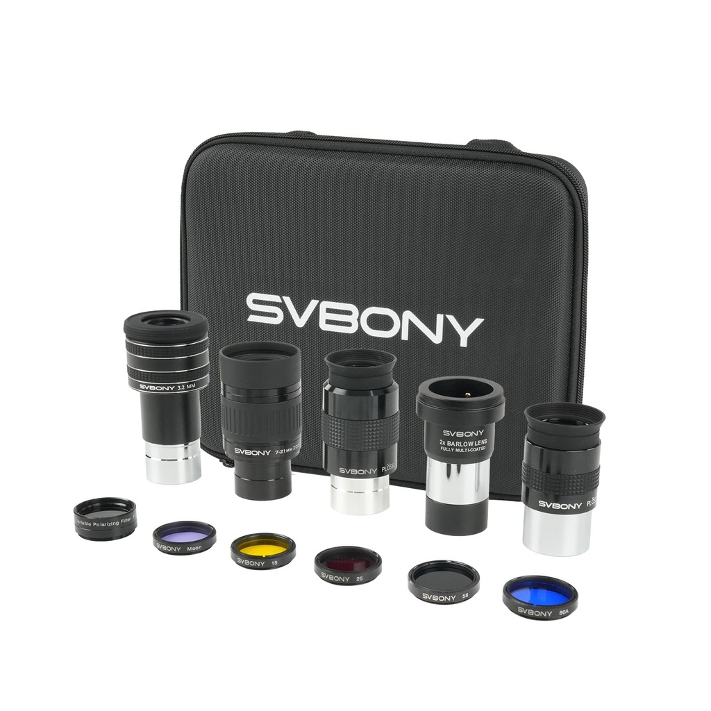 Svbony SV233 Telescope Accessory Kit for Adults, 7-21 mm Zoom Eyepiece 3.2 mm 