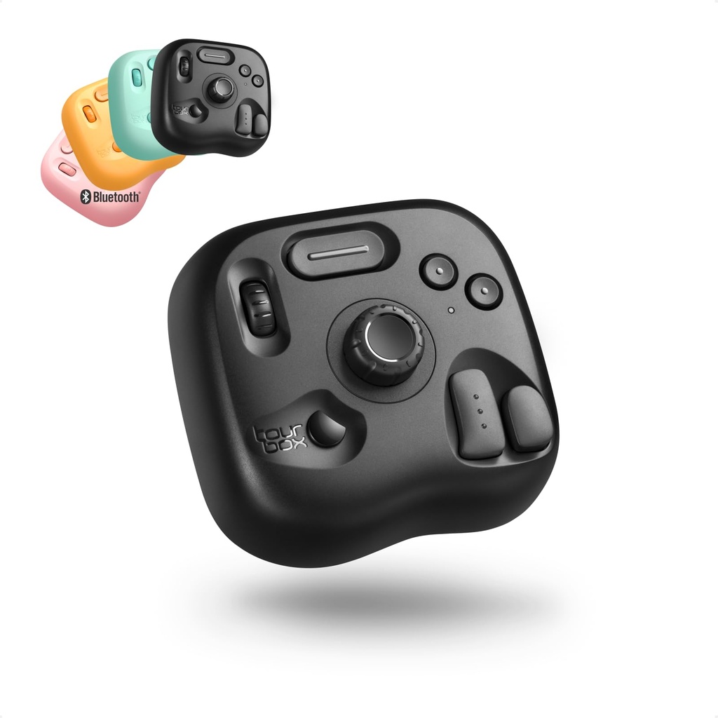 TourBox Lite - Editing Keyboard Compact, Artists Go-to Drawing Macro Keypad, Works