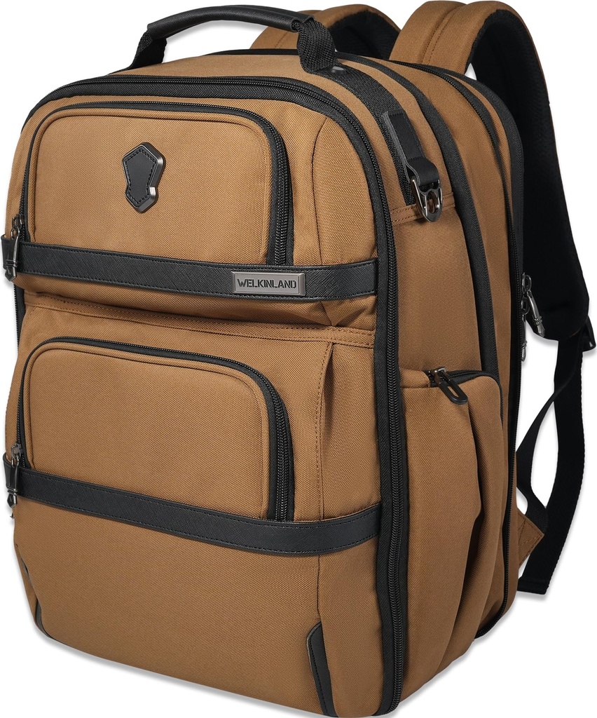WELKINLAND 20-Pockets Travel Backpack, Carry-On luggage backpacks, 16-Inch laptop backpack