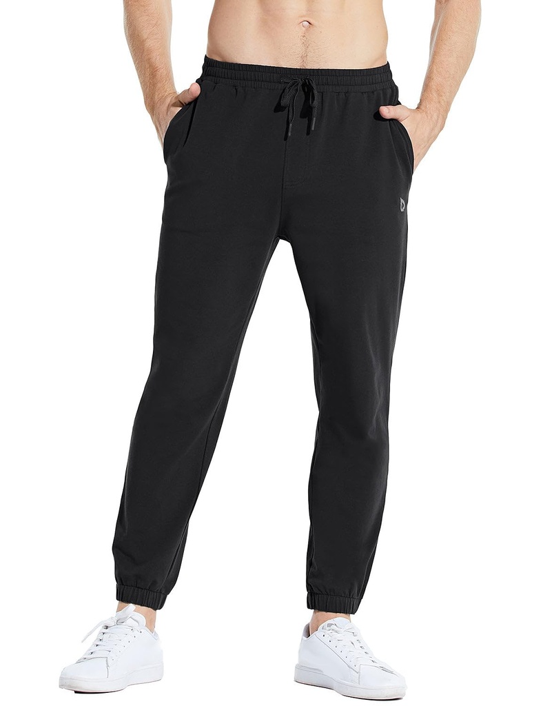 baleaf Men's 27" Cotton Sweatpants Sports Running Joggers Pants Lightweight Lounge Pocketed