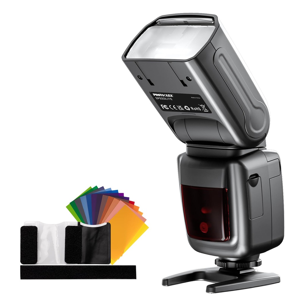 PHOTOOLEX Camera Flash Speedlite for Canon Nikon Sony Panasonic Olympus Fujifilm Pentax 