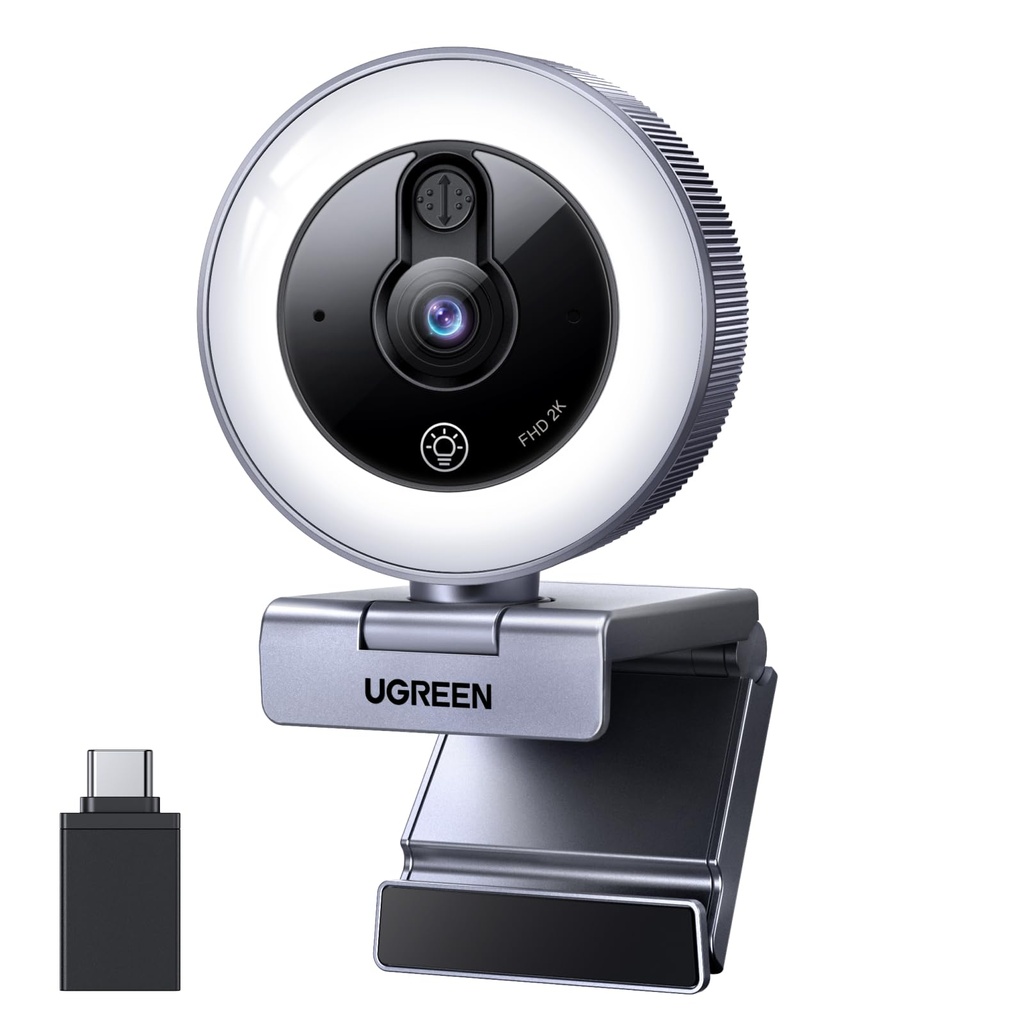 UGREEN 2K/30fps Webcam for PC, Full HD Webcam for Laptop, Noise Cancelling Microphone