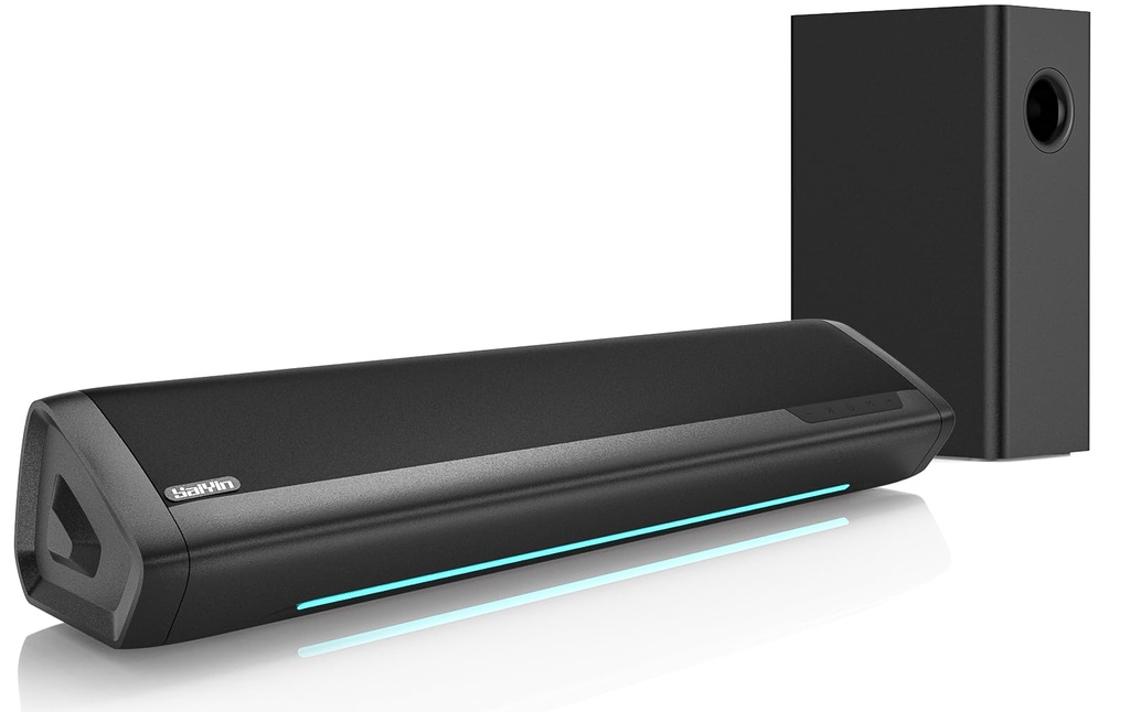 Saiyin Sound Bar with Subwoofer for TV, 17-inch Soundbar, 2.1ch Surround Sound System with