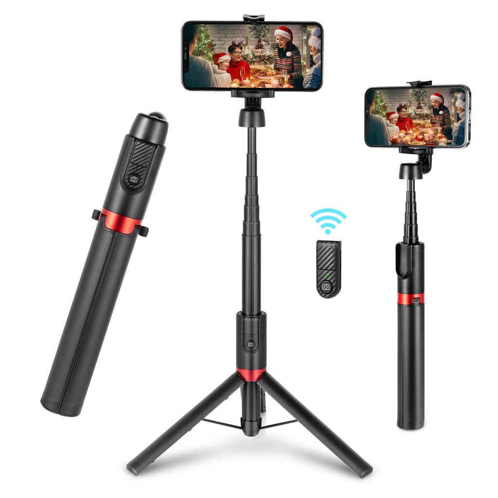 SMALLRIG Selfie Stick Tripod with Bluetooth Remote, ST20 Portable Extendable Travel Lightwe