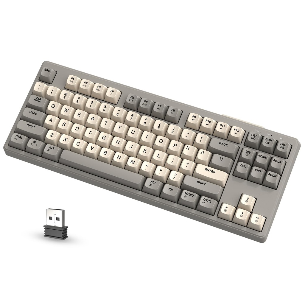 ATTACK SHARK M87 80% Wireless Gaming Keyboard, 87 Keys TKL LED Mechanical Feeling SA PBT Ke