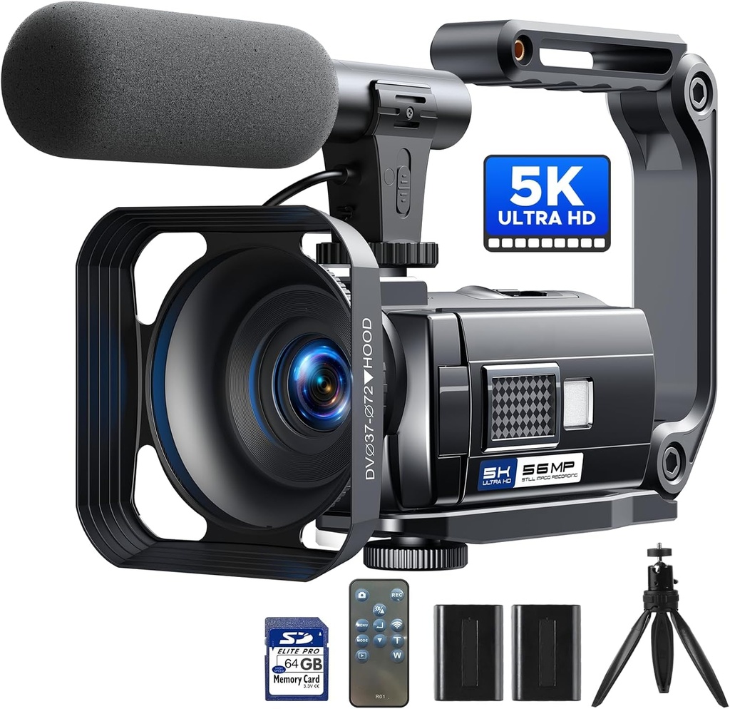 Camcorder Video Camera 5K 56MP Vlogging Camera for YouTube, WiFi, IR Night Vision, 3" 270Ã‚