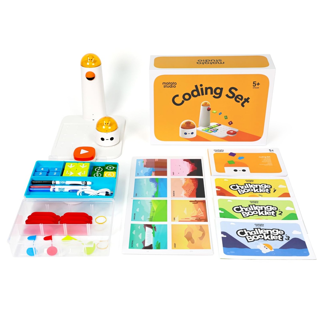 MatataStudio Coding Robot Set for Kids aged 4-10, Programmable Robot Toy Electronic Robotic