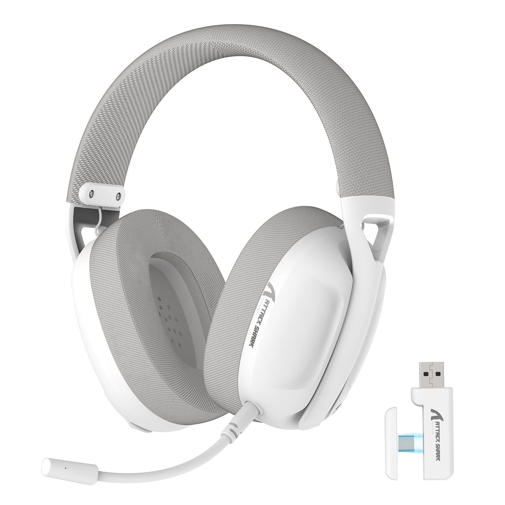 ATTACK SHARK L80 Ultra Light Wireless Gaming Headset,BT 5.3,2.4G,3.5mm Wired,Stero 5.1,50 H
