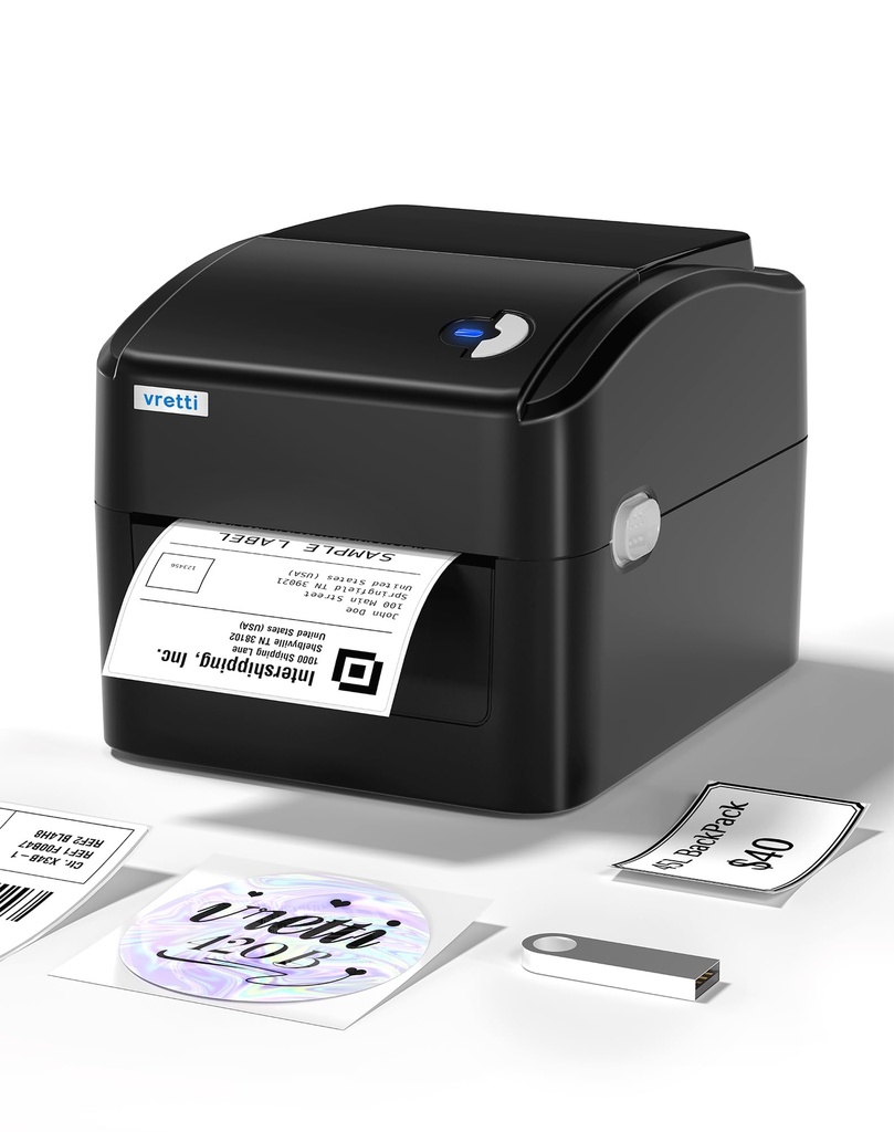 vretti Thermal Printer USB Label Printer Thermal Label 4x6 for Shipping Compatible with Win