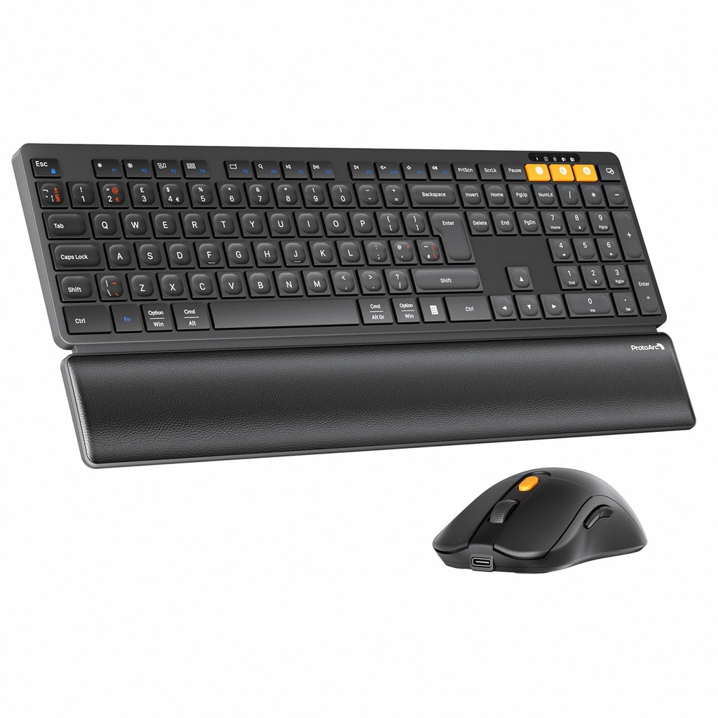 ProtoArc KM60 Bluetooth Wireless Keyboard and Mouse, Rechargeable