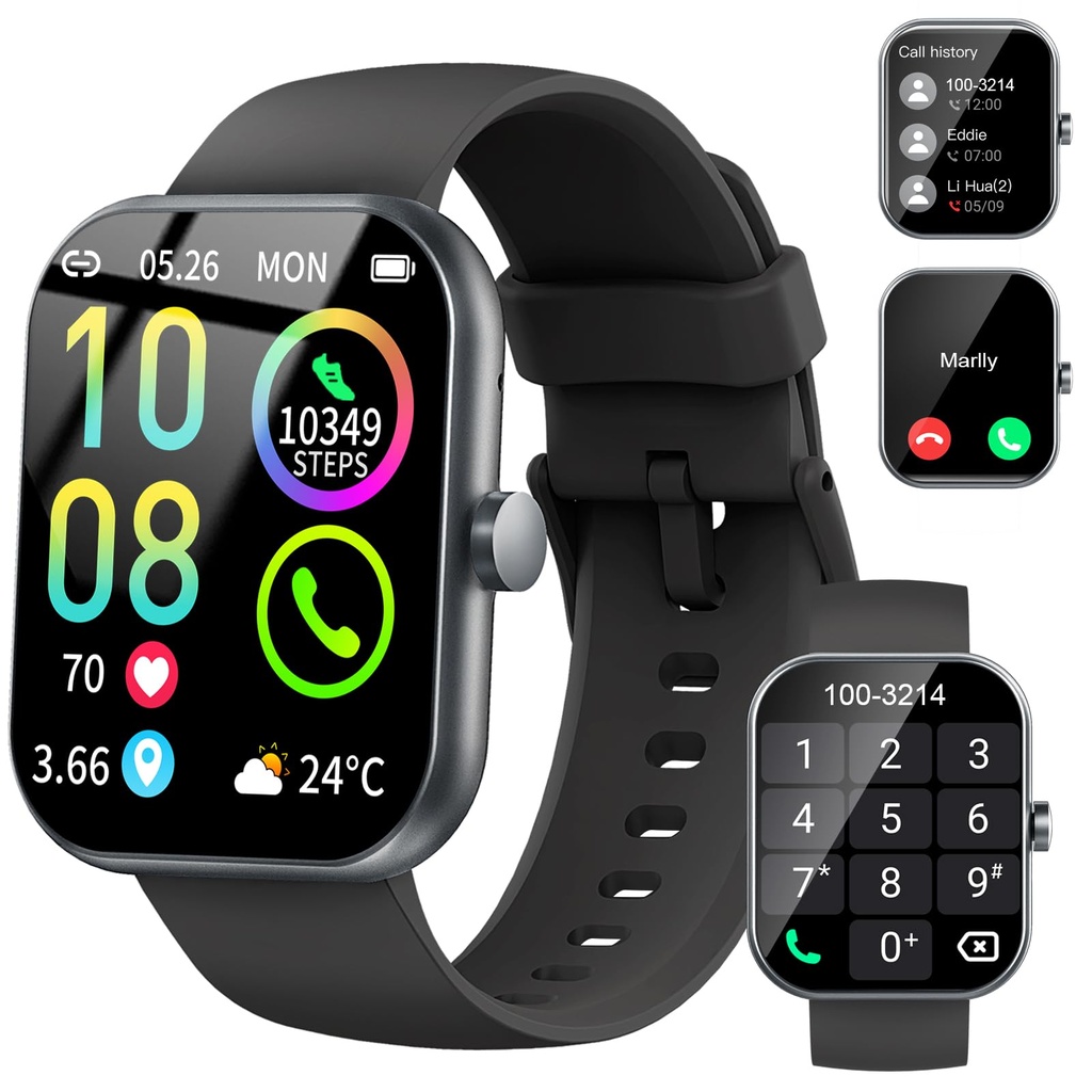 Smart Watch for Men Women, 1.96"HD Smartwatch Answer/Make Calls, Fitness Watch with Heart R