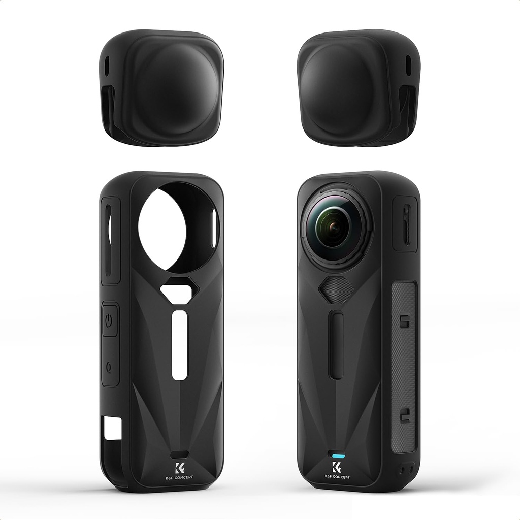 K&F CONCEPT Silicone Sleeve Case Lens Cover Compatible with Insta360 X5