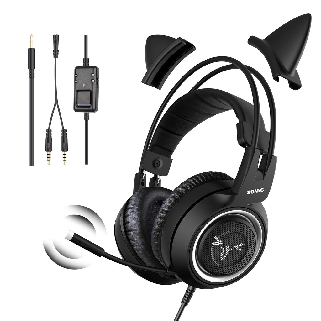 SOMiC Gaming Headphone for Xbox One, Stereo Surround Sound with Noise Cancelling, Removeabl