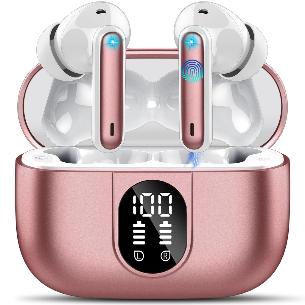 Csasan Wireless Earbuds, Bluetooth 5.3 Headphones In Ear with 4 ENC Noise Cancelling Mic, 2