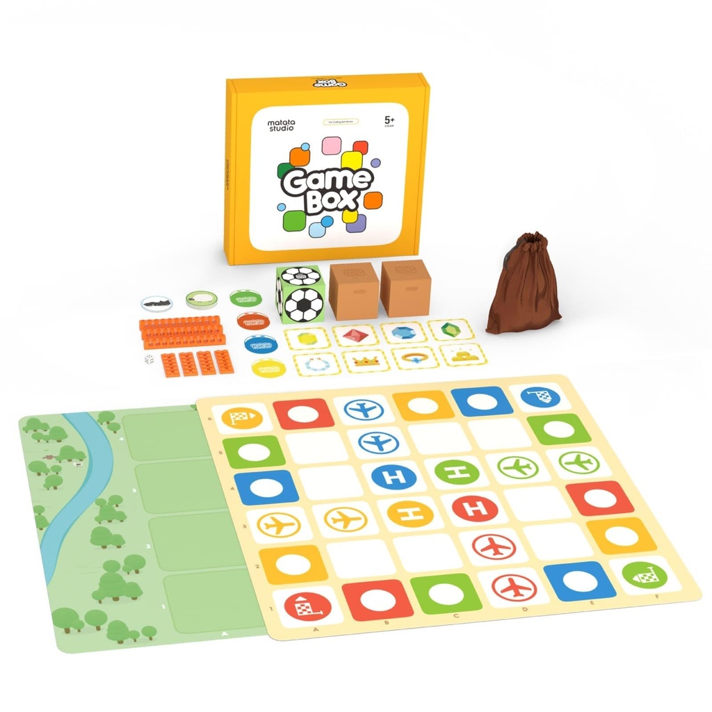 MatataStudio Game Box with 5 Programming Board Games for Coding Set & Pro Set, Coding Robot