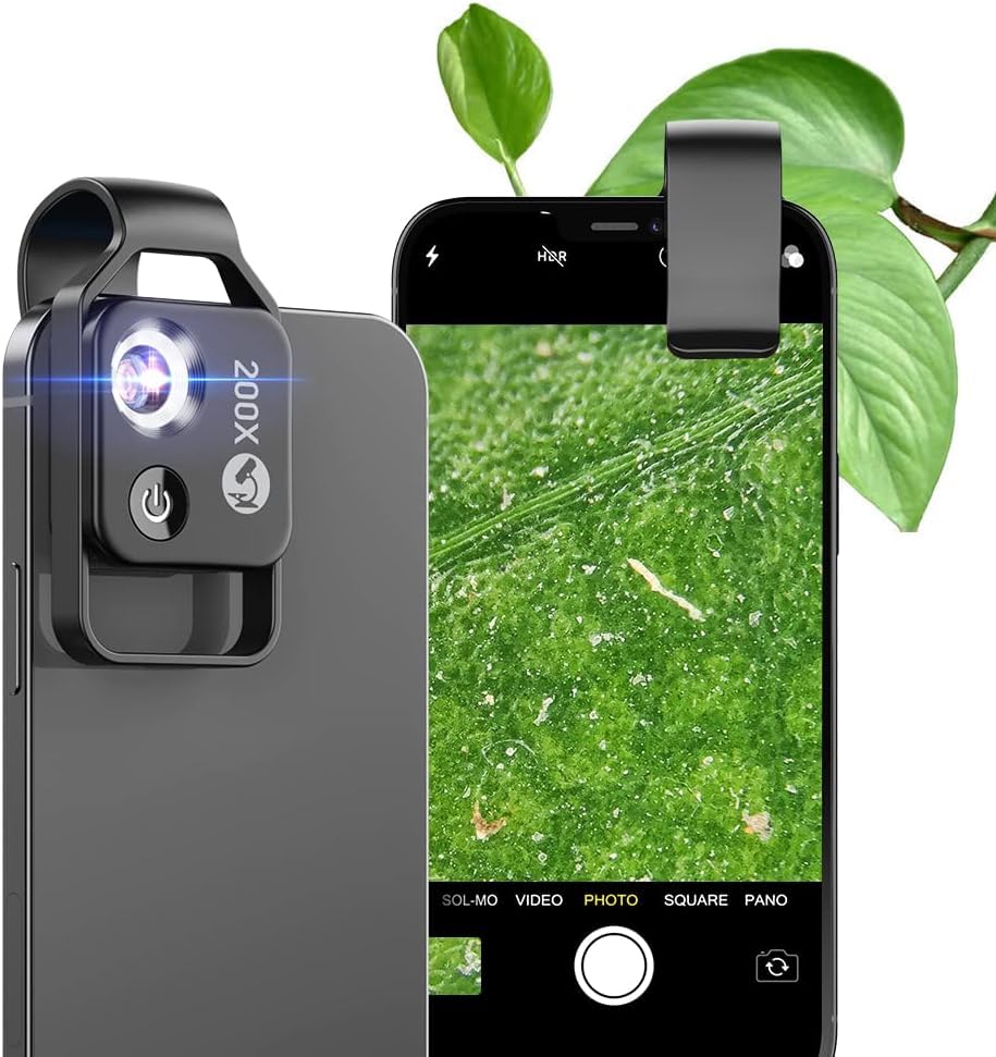 APEXEL 200X Smartphone Microscope,clip on microscope for mobile phone - Explore the Micro World