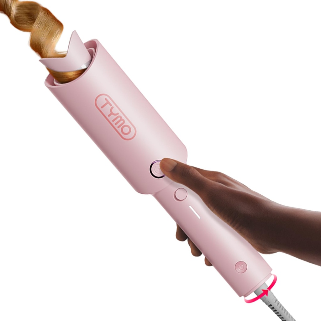 TYMO Hair Curler Automatic Rotating - CURLPRO, Curling Wand, Pink 1.25 inch