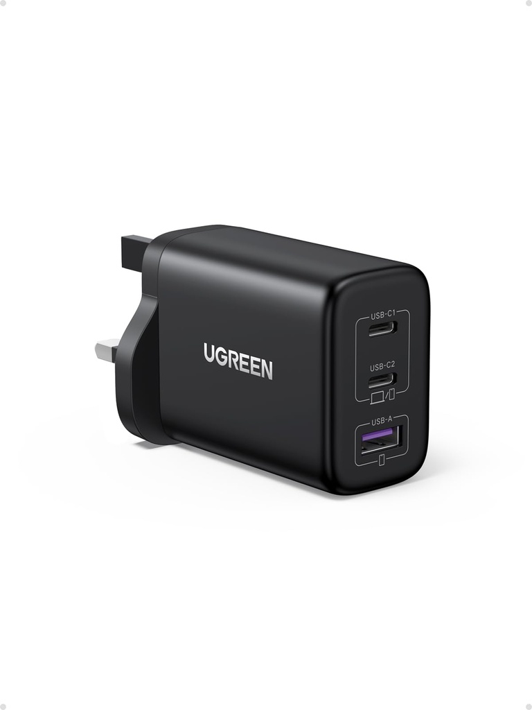 UGREEN USB C Charger 65W GaN Fast Charger 3 Port Compact Travel Plug